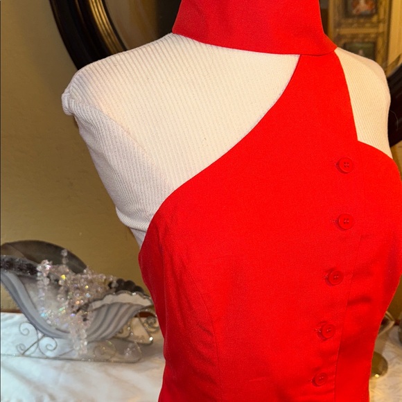 NWT Asymmetrical Red Top With Scarf - Picture 4 of 9